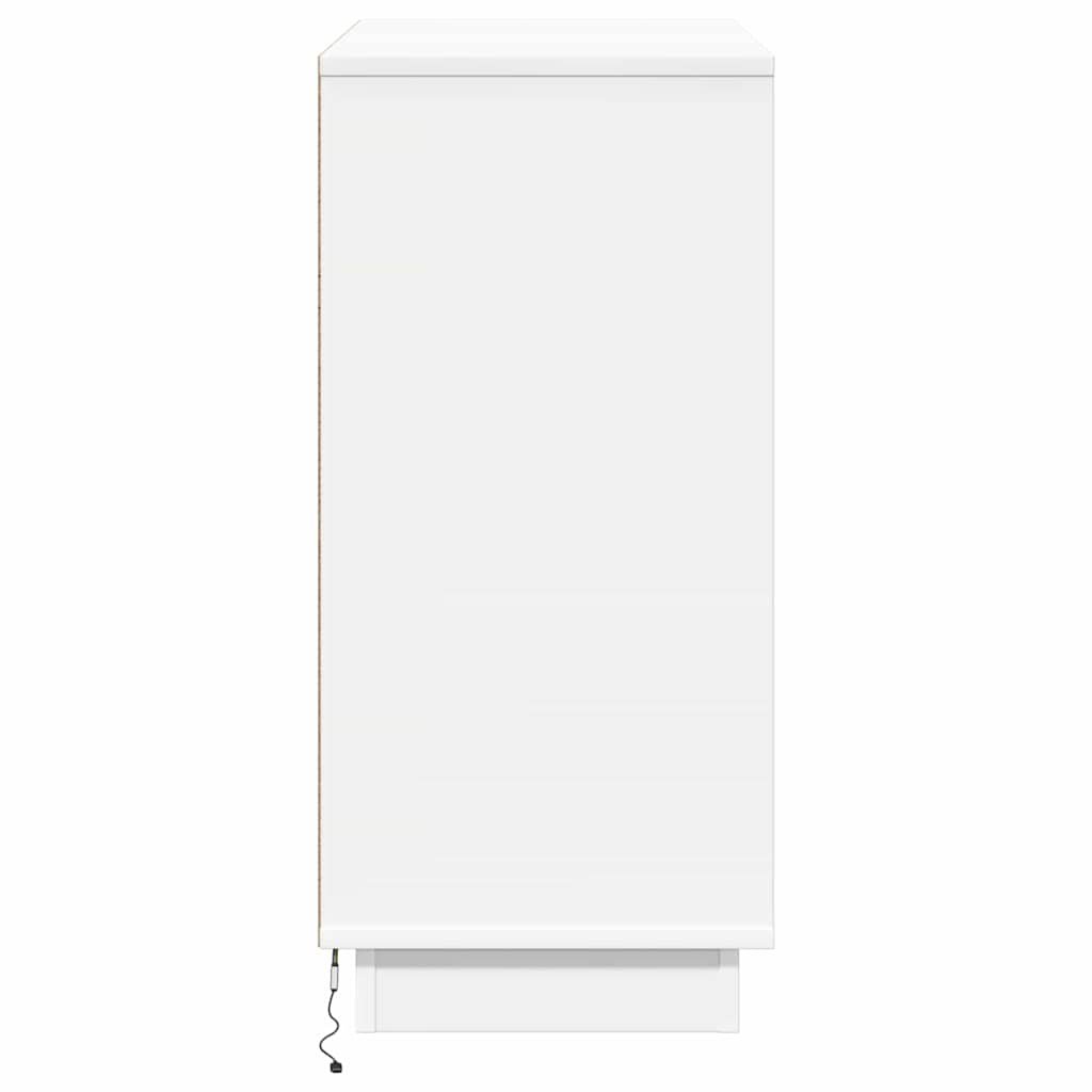 Sideboard with LED White 71 x 34.5 x 75 cm Engineered wood