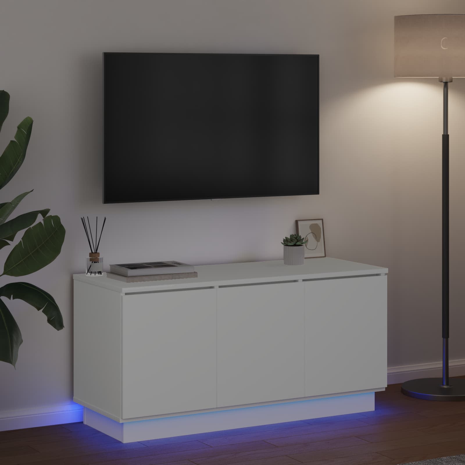 TV Cabinet 100 x 38 x 49 cm White Engineered Wood