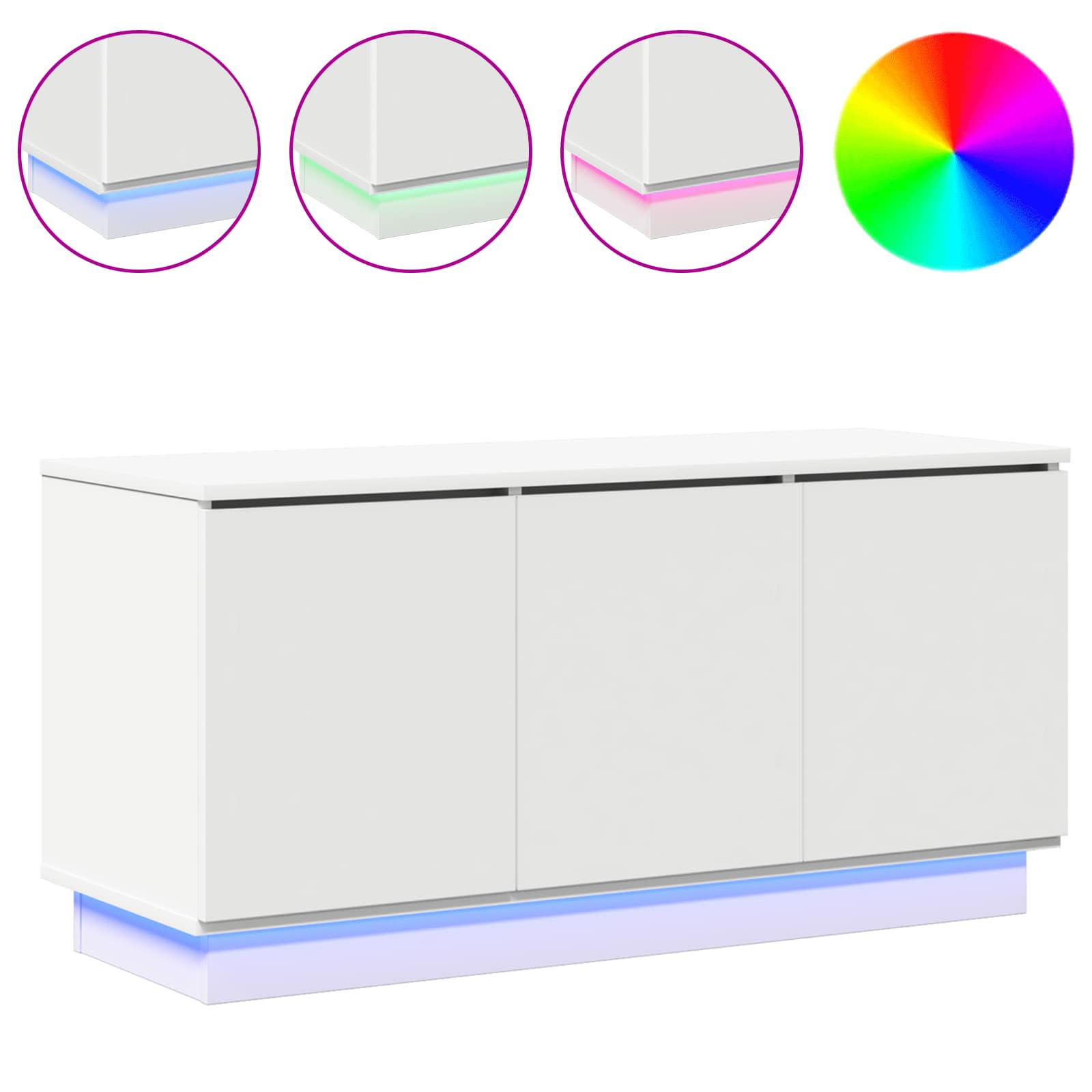 TV Cabinet 100 x 38 x 49 cm White Engineered Wood