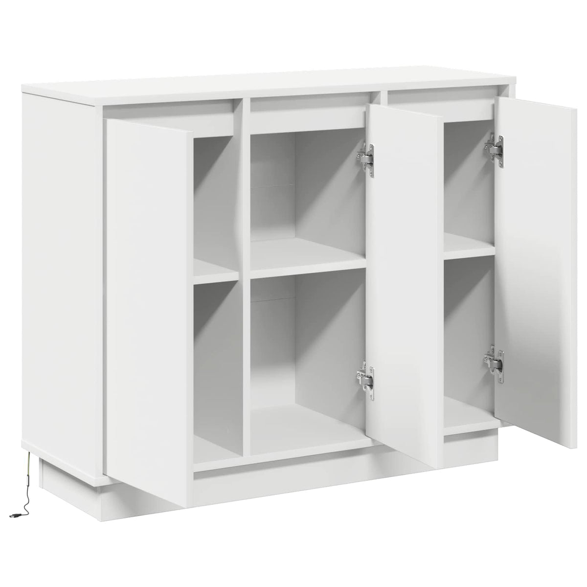 LED Sideboard White 90 x 32 x 75 cm Engineered Wood