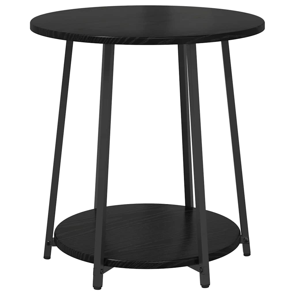 Side Table Set with Shelf 2 pcs Black Oak