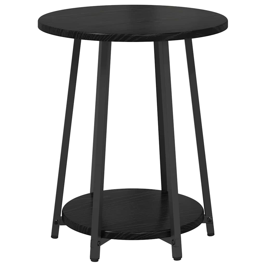 Side Table Set with Shelf 2 pcs Black Oak