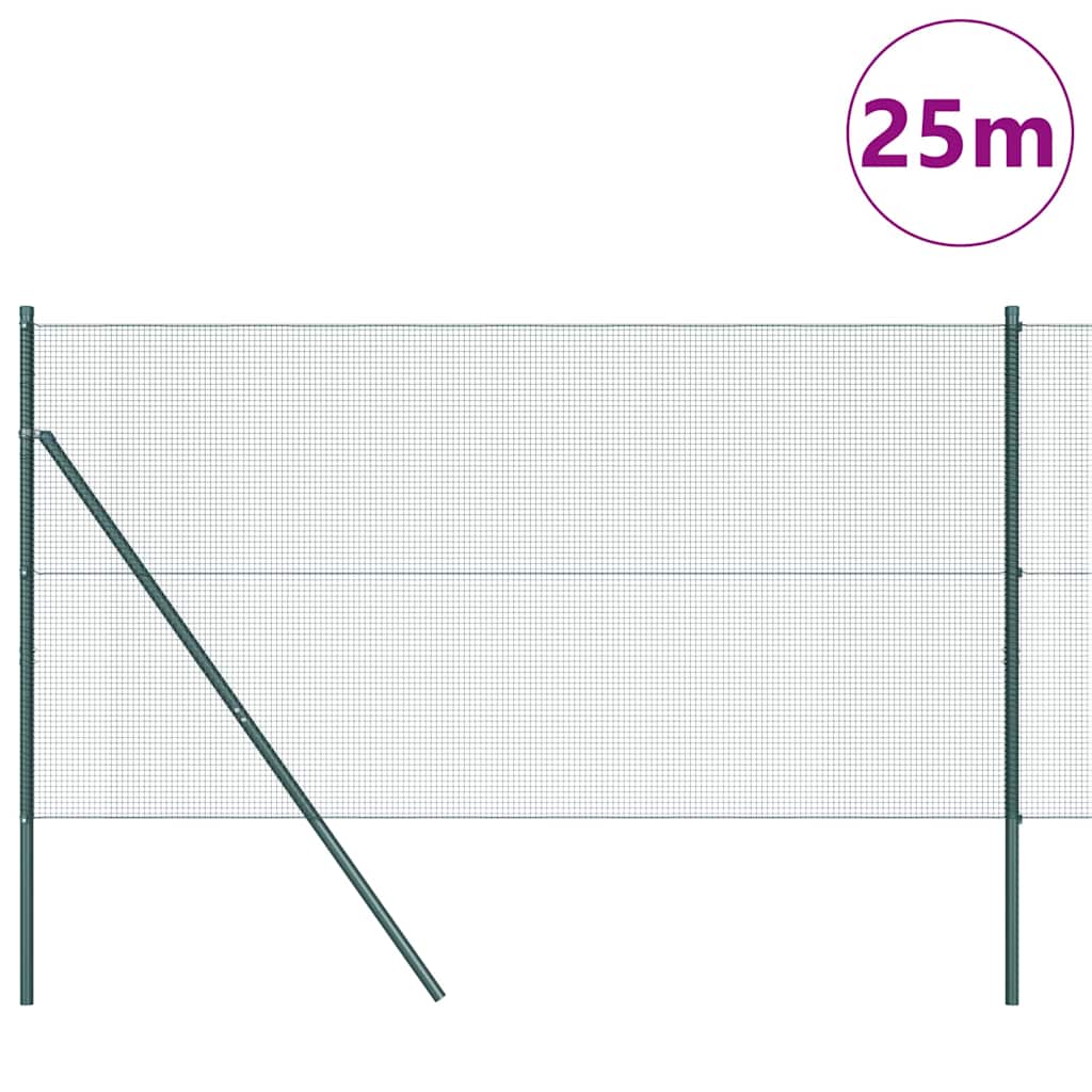Ground Fix Welded Wire Fence 25 x 1 m (W x H) PVC-Coated Steel
