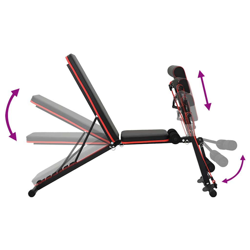 Weight Bench Manual Black 131 x 41 x 100 cm Powder-Coated Steel