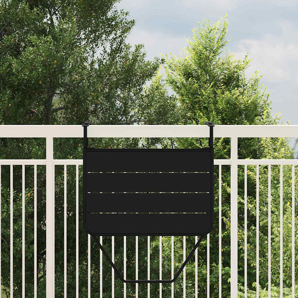 Hanging Balcony Table Folding Black 60 x 39 x 65 cm Steel