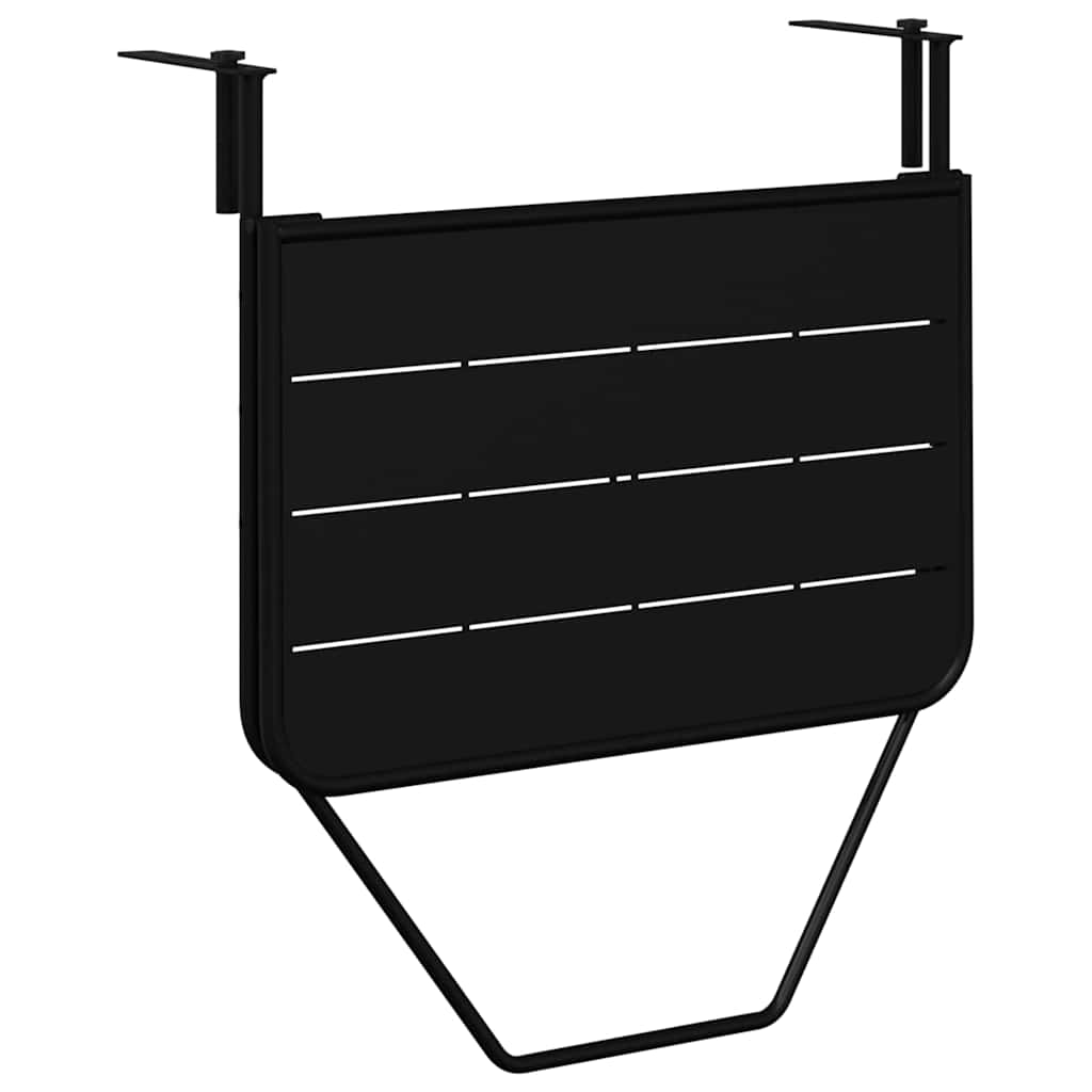 Hanging Balcony Table Folding Black 60 x 39 x 65 cm Steel