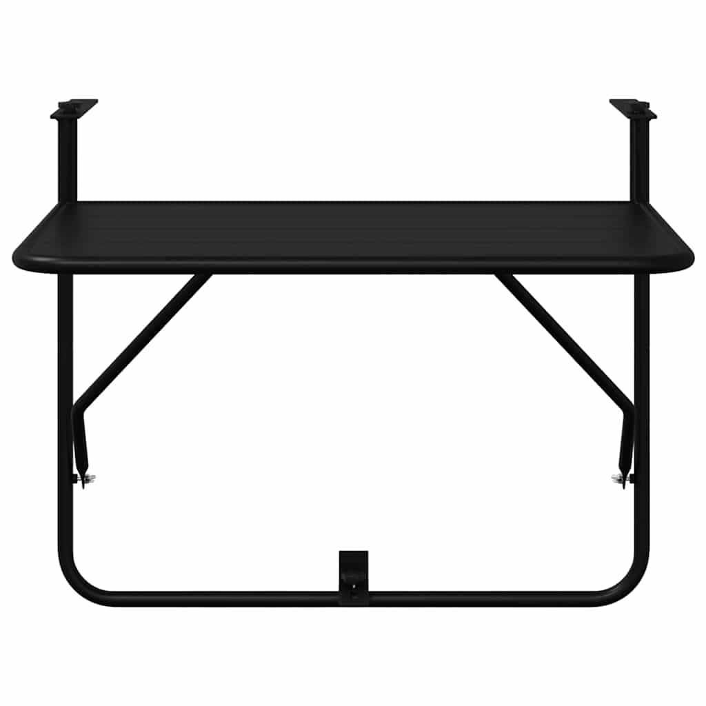 Hanging Balcony Table Folding Black 60 x 39 x 65 cm Steel