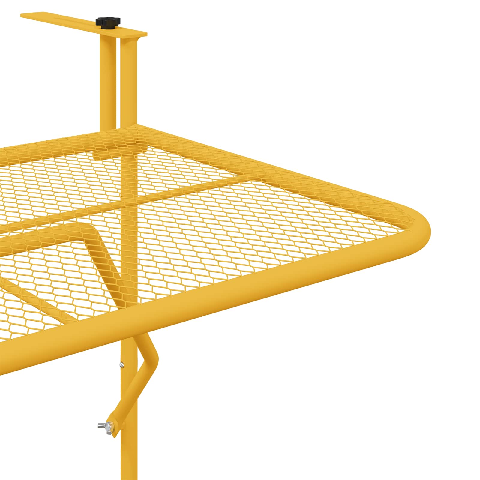 Hanging Balcony Table Folding Mustard 60 x 39 x 65 cm Steel
