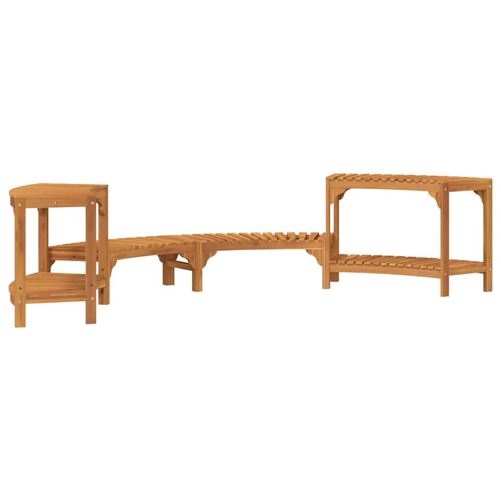 Hot Tub Surround Half-Round Brown 252 x 112 x 55,5 cm