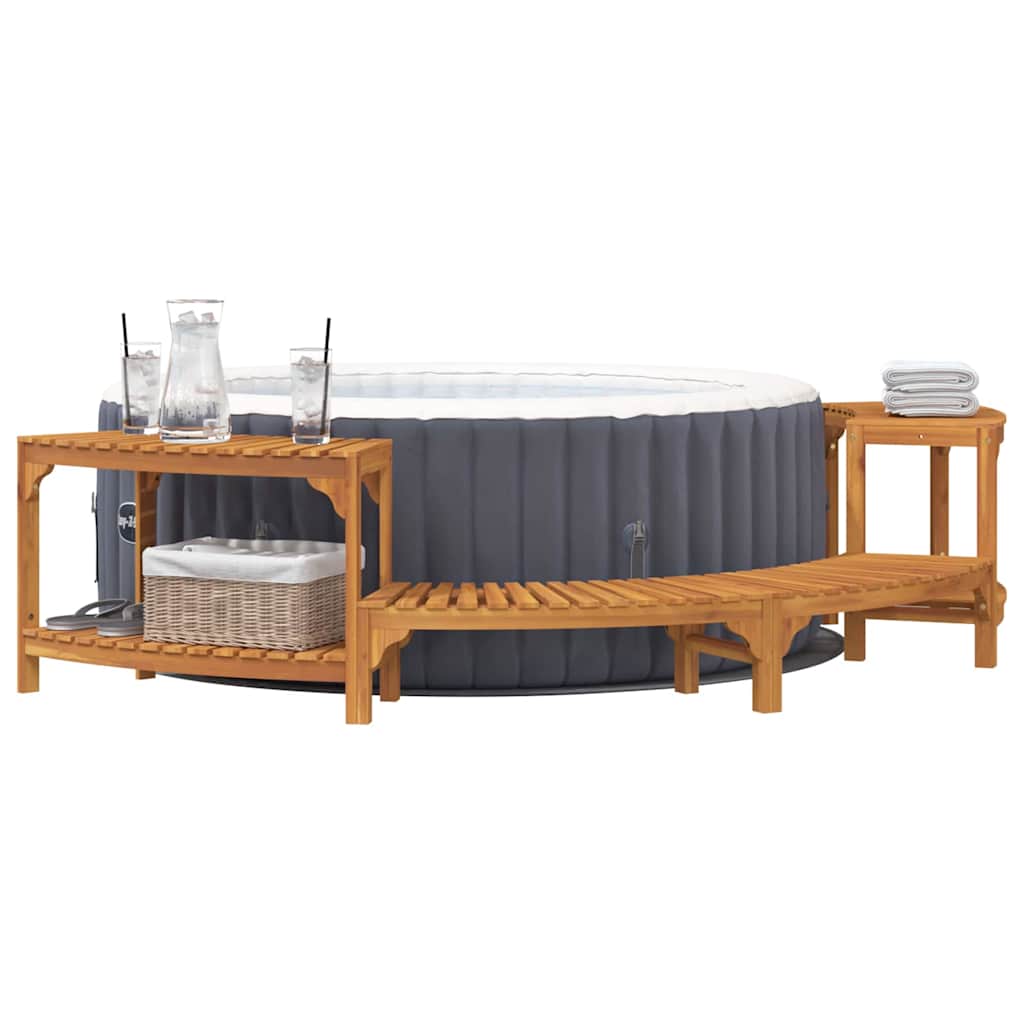 Hot Tub Surround Half-Round Brown 252 x 112 x 55,5 cm