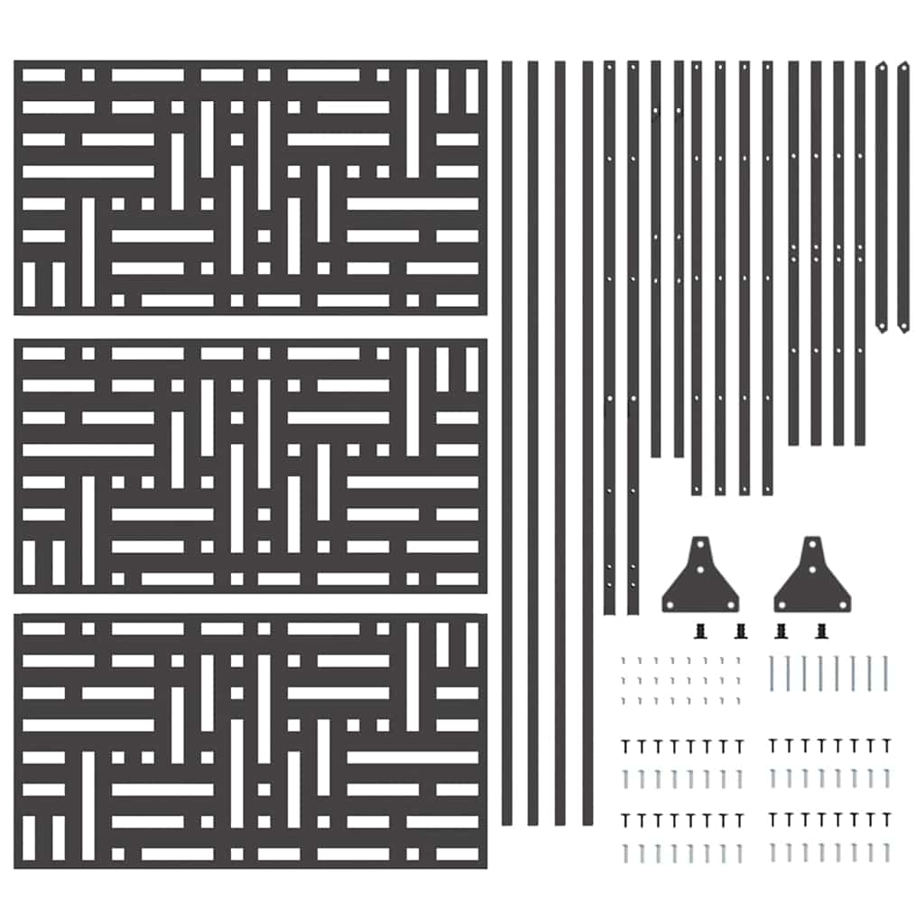 Privacy Screen Black 100 x 50 x 180 cm Steel