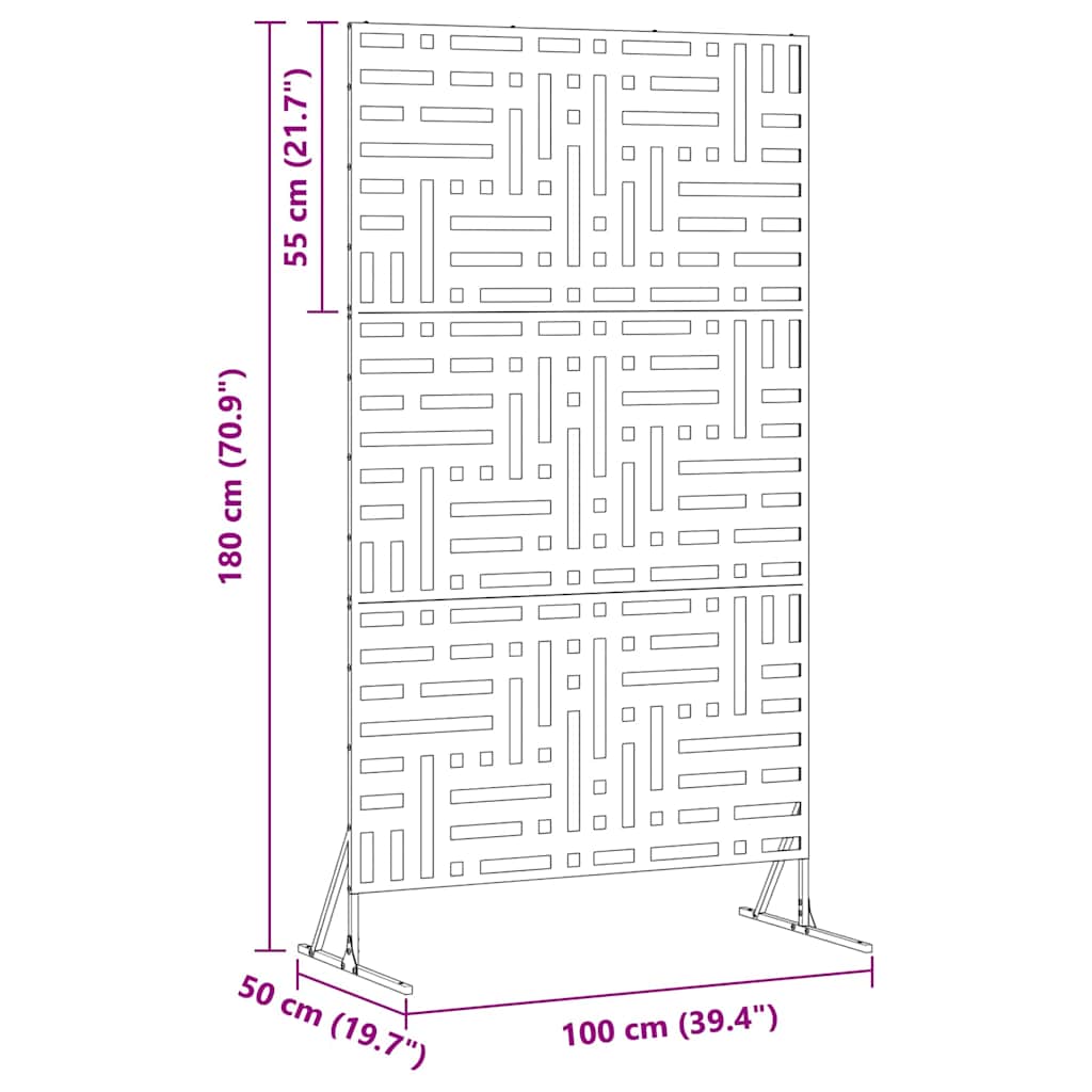 Privacy Screen Anthracite 100 x 50 x 180 cm Steel