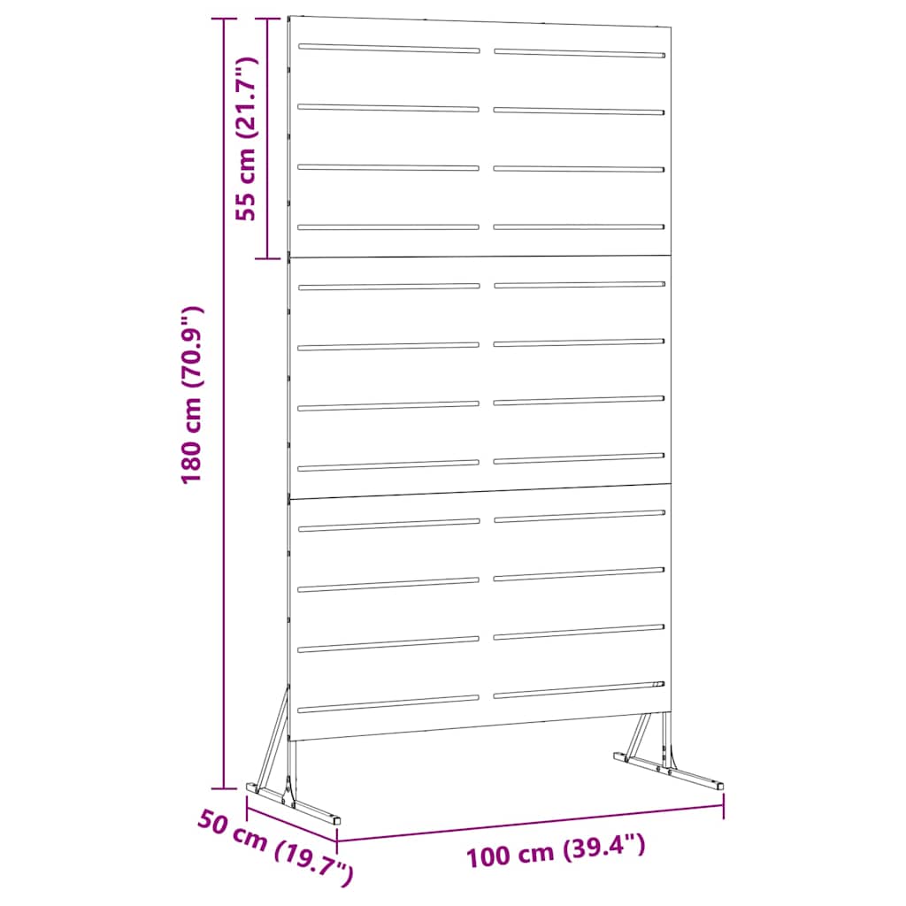 Privacy Screen 100 x 50 x 180 cm Steel White