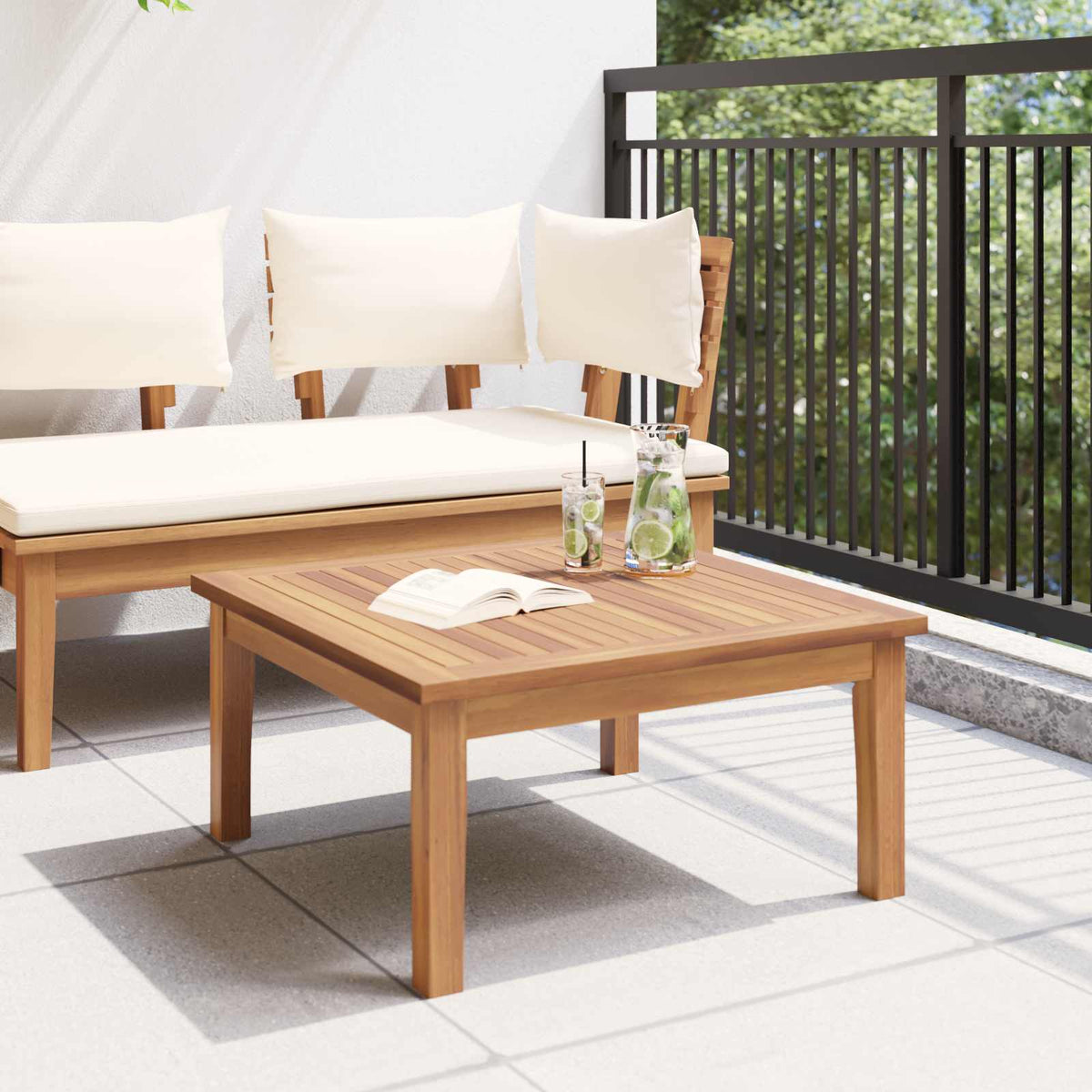 Garden Table Brown Solid Teak wood