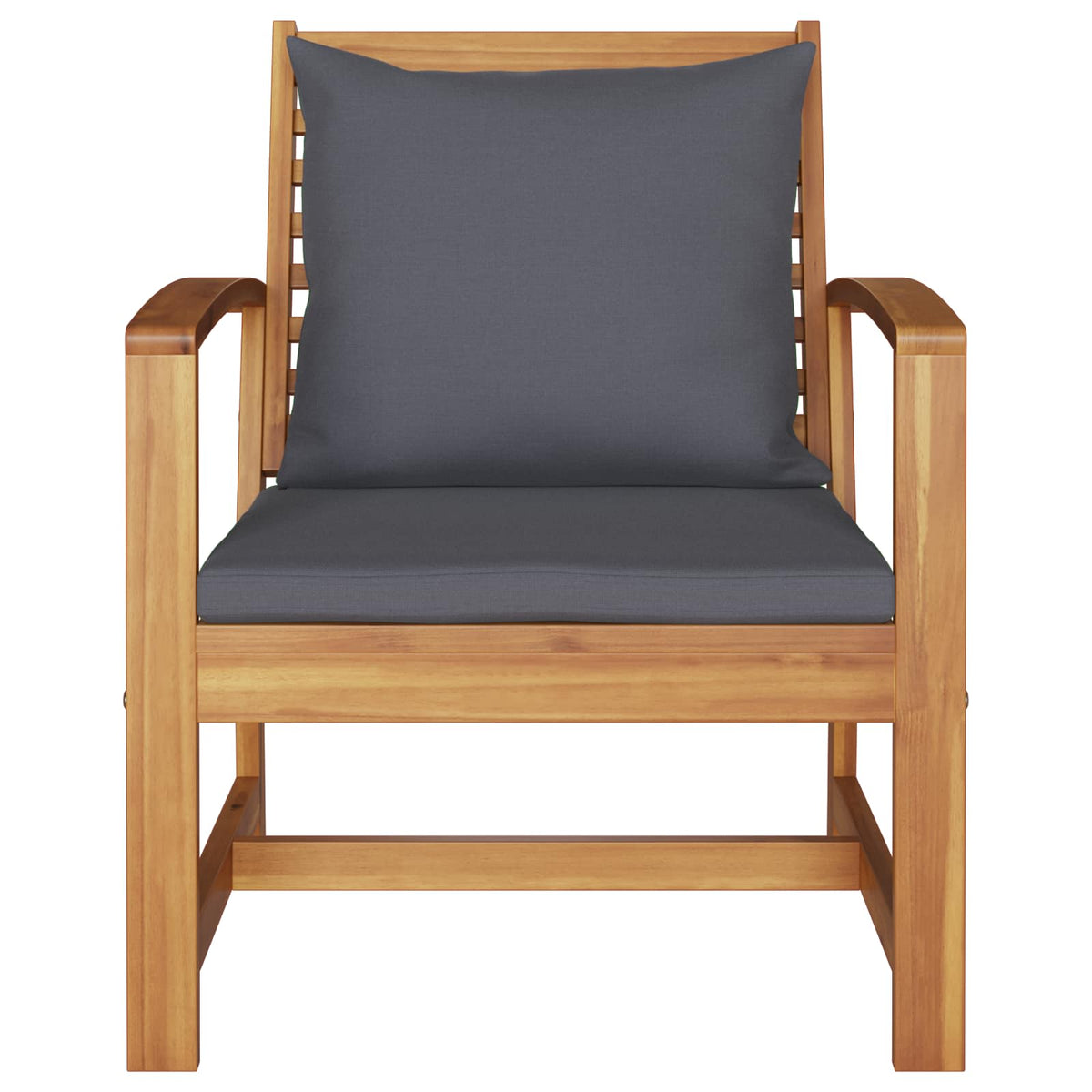 Chair with Cushion 2 pcs Brown and Dark Grey 65 x 60 x 76.5 cm