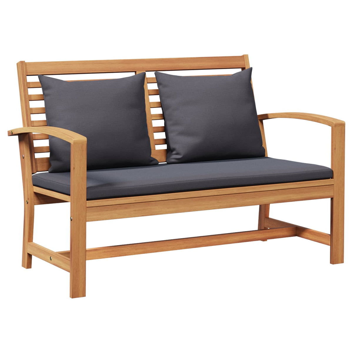 Garden Bench and Table Set with Cushion 2 Piece Solid Teak Wood