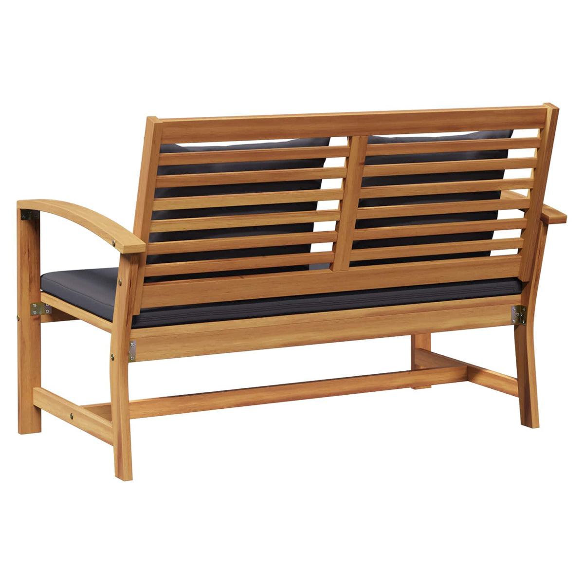 Garden Bench and Table Set with Cushion 2 Piece Solid Teak Wood