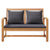 Garden Sofa Set 2 pcs Natural Solid teak wood