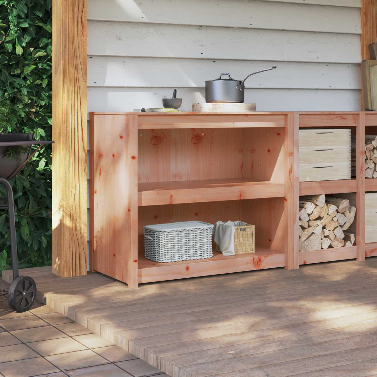 Kitchen Cabinet with Shelf MEPPEL Brown Oak 106 x 55 x 92 cm