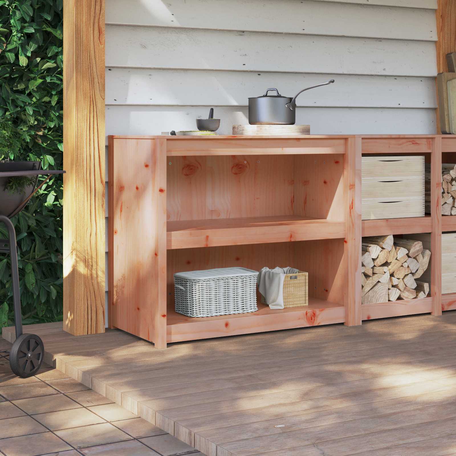 Kitchen Cabinet with Shelf MEPPEL Brown Oak 106 x 55 x 92 cm