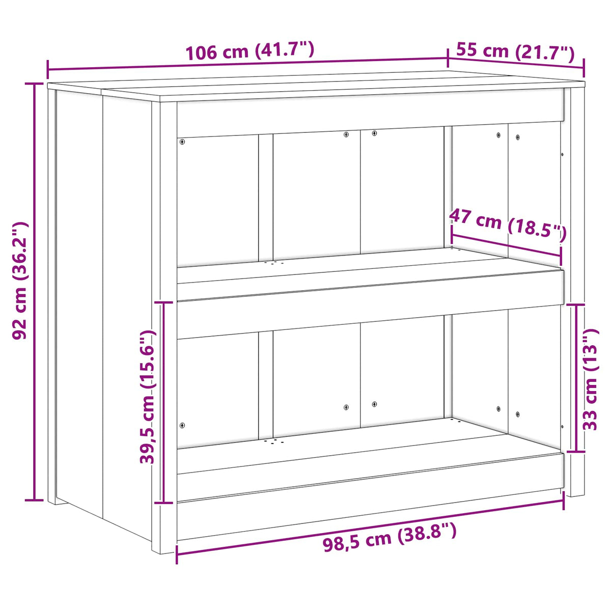 Kitchen Cabinet with Shelf MEPPEL Brown Oak 106 x 55 x 92 cm