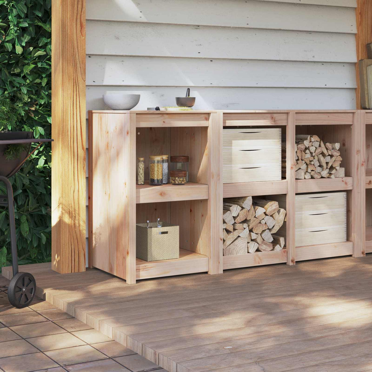 Kitchen Cabinet with Shelf MEPPEL Brown Oak 55 x 55 x 92 cm