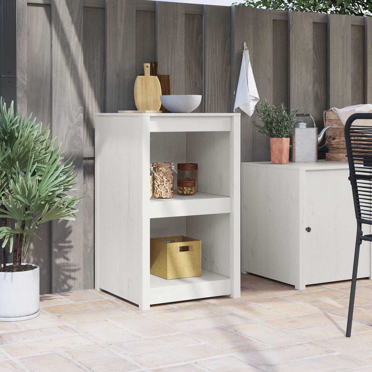 Kitchen Cabinet MEPPEL White 55 x 55 x 92 cm Solid Pine Wood