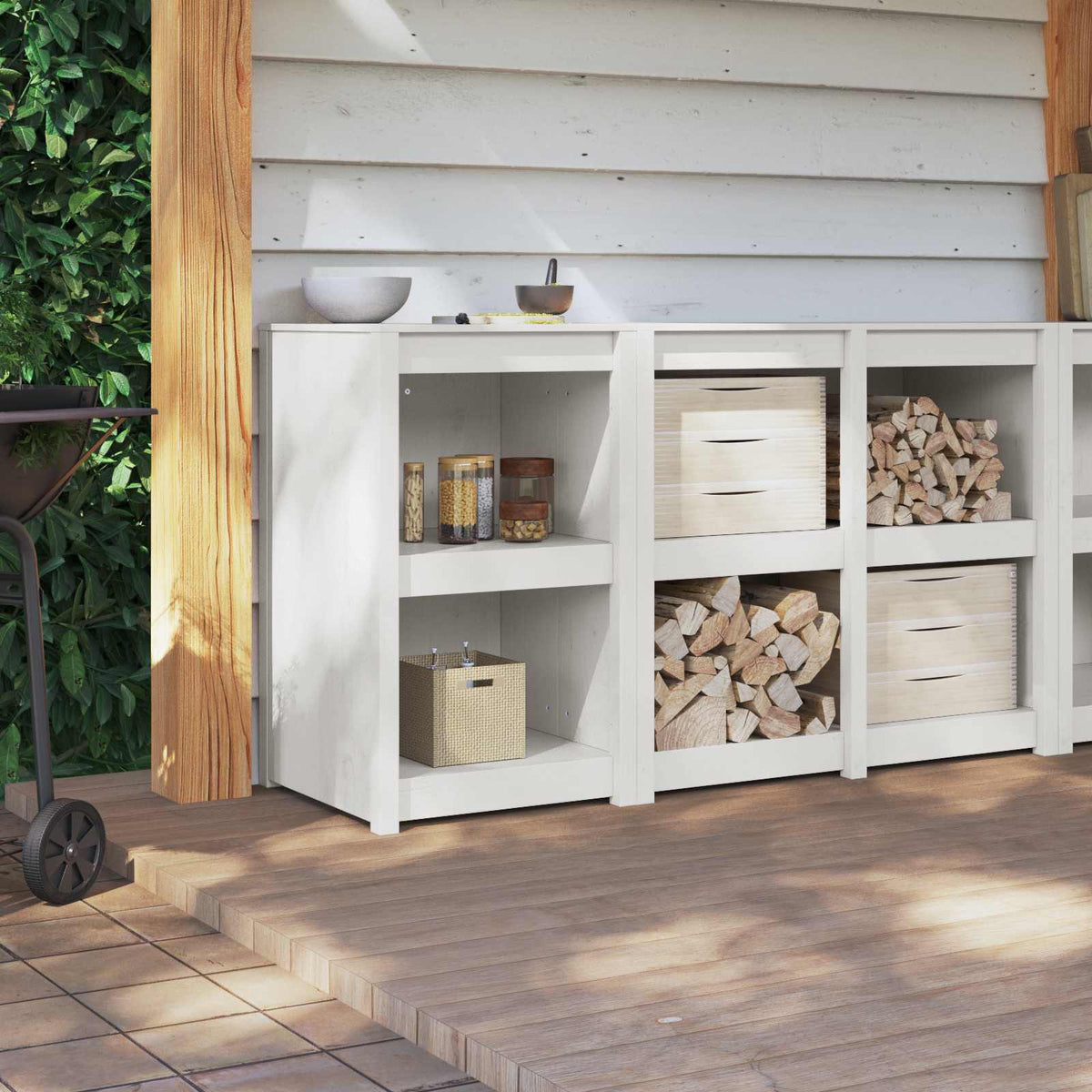 Kitchen Cabinet MEPPEL White 55 x 55 x 92 cm Solid Pine Wood