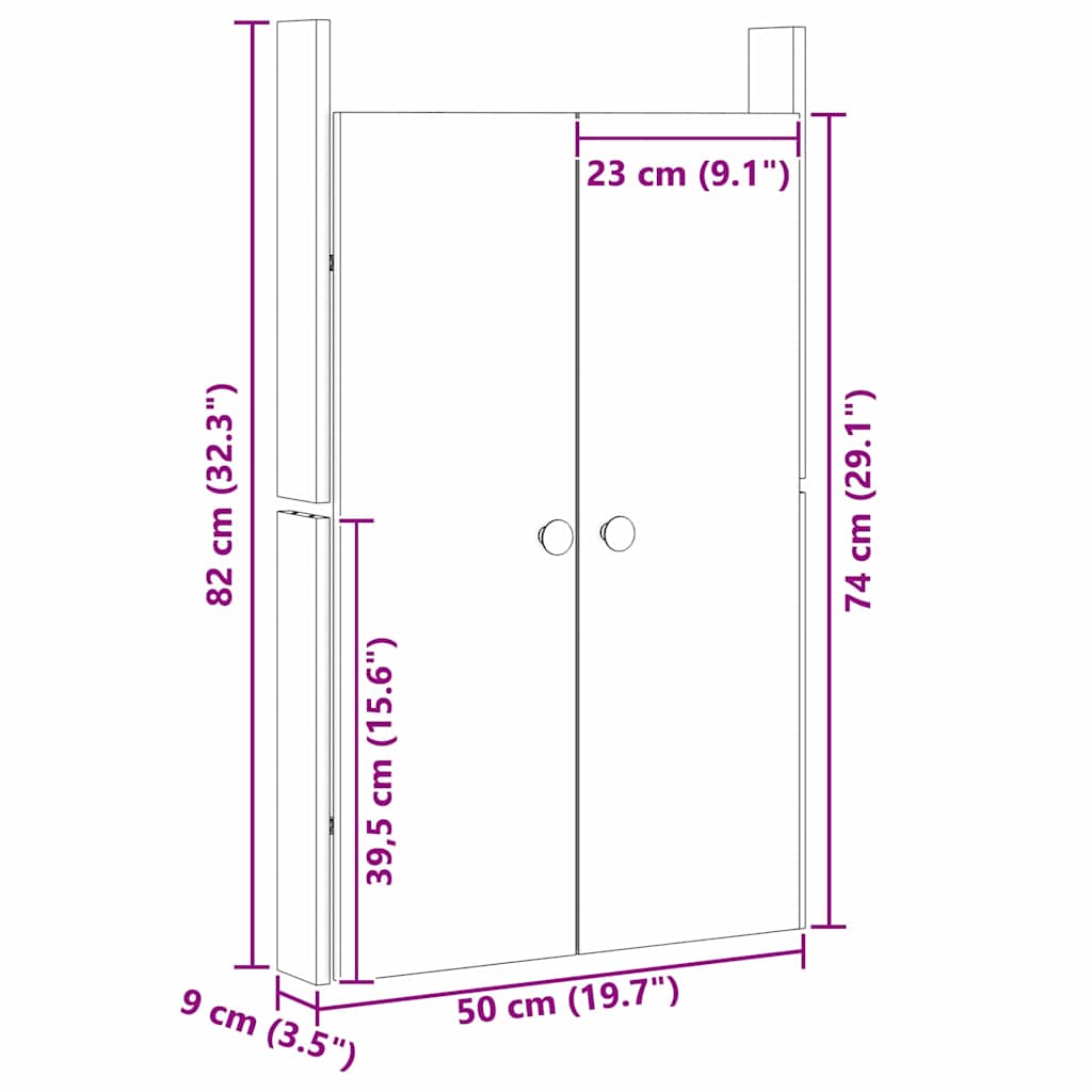 Kitchen Door MEPPEL White 50 x 9 x 82 cm Solid Pine wood