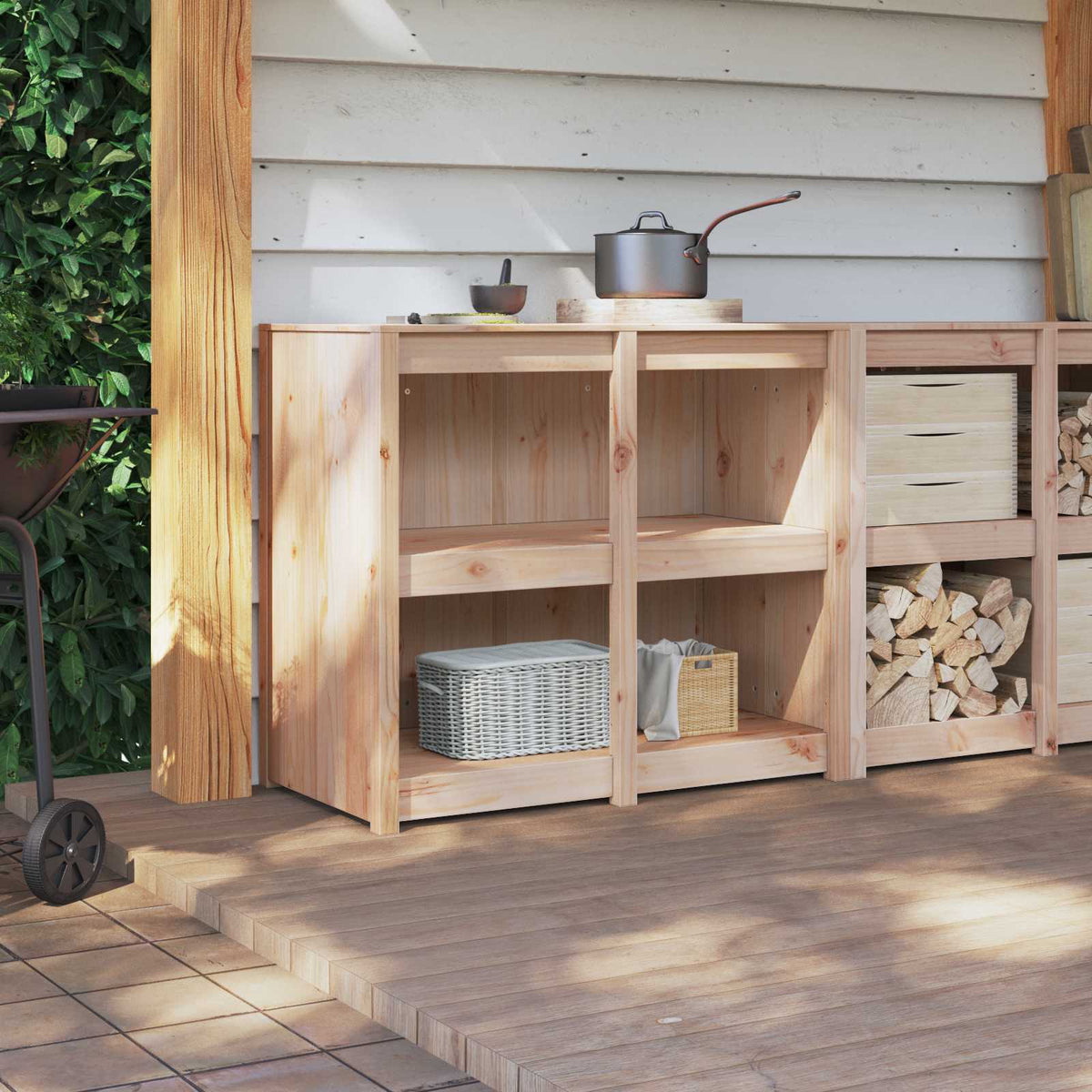 Kitchen Cabinet with Shelf MEPPEL Brown Oak 106 x 55 x 92 cm