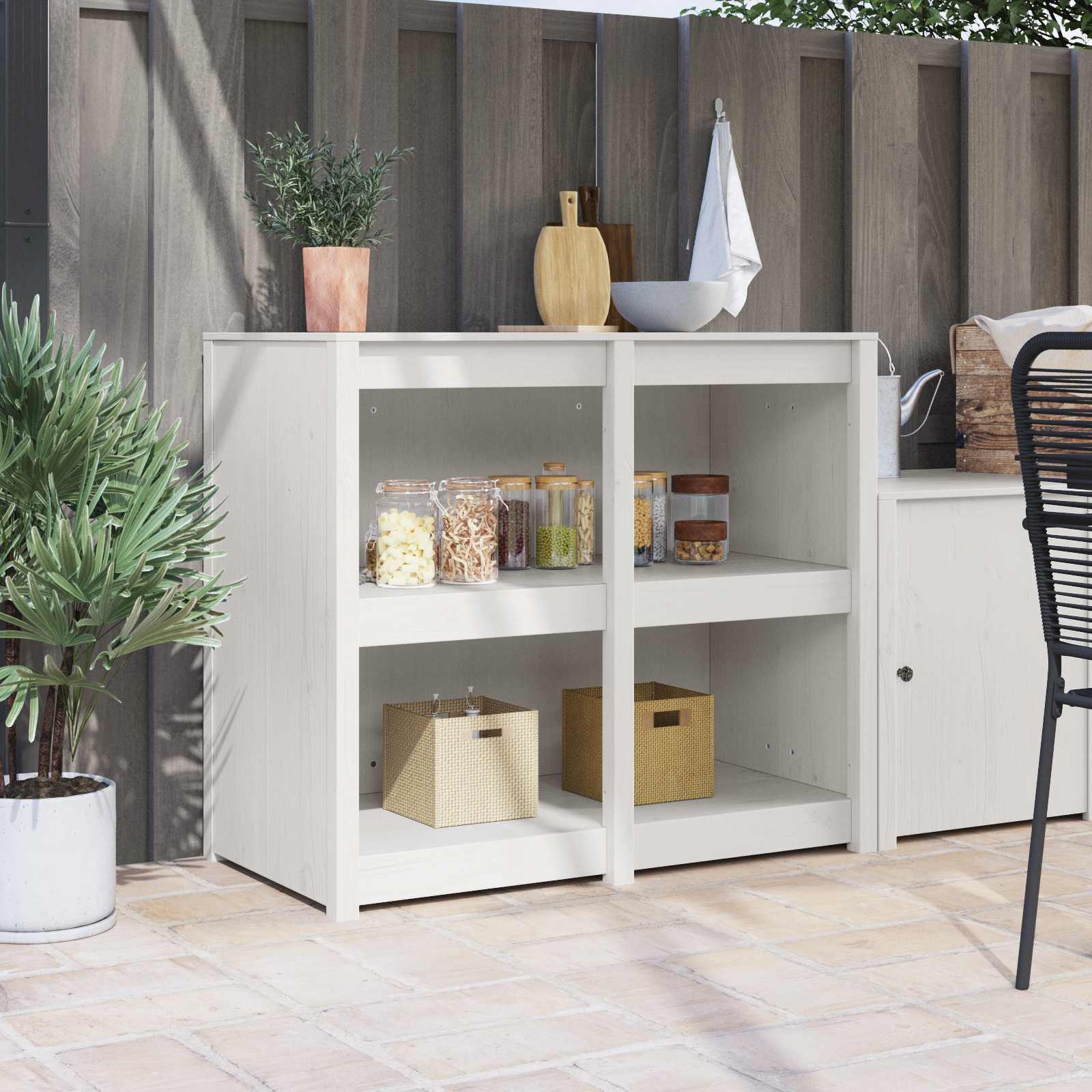 Kitchen Cabinet with Shelf MEPPEL Warm White 106 x 55 x 92 cm