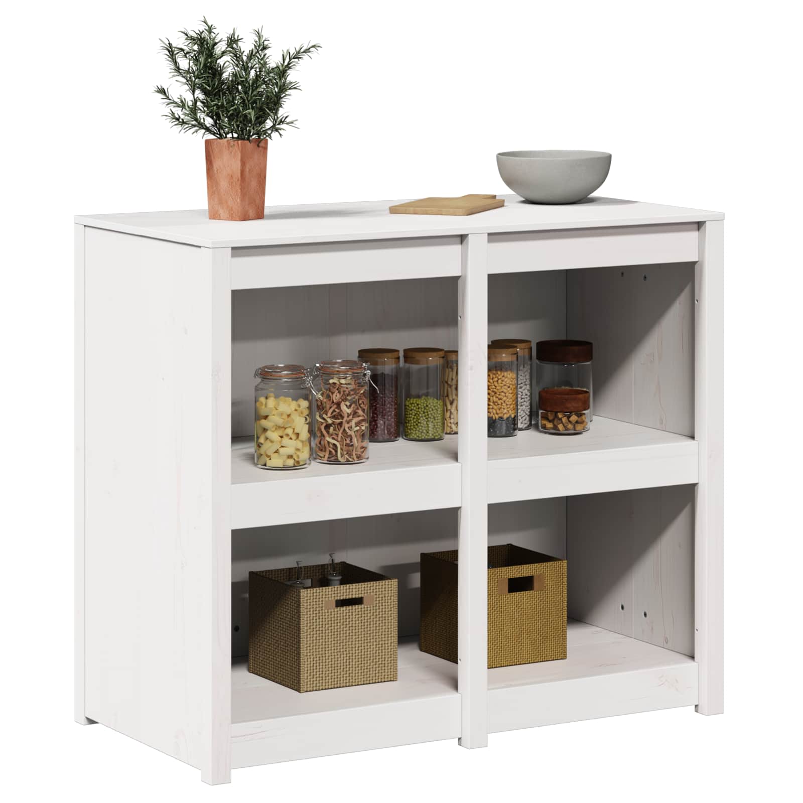Kitchen Cabinet with Shelf MEPPEL Warm White 106 x 55 x 92 cm