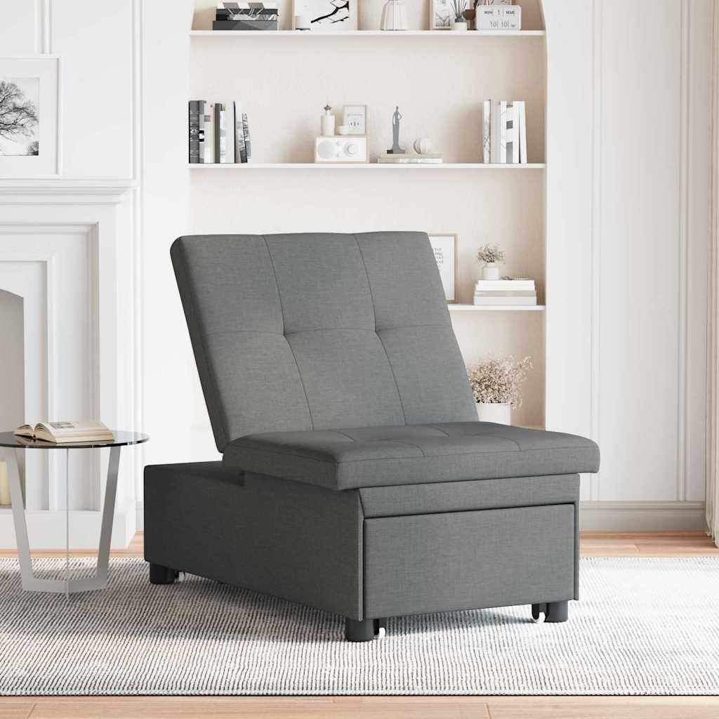 Sofa Bed Dark grey 194 x 67 x 37 cm Fabric