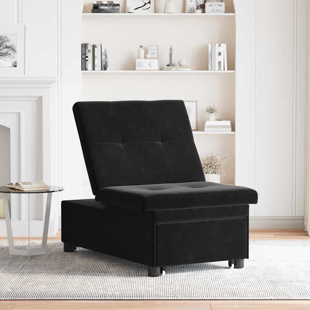 Sofa Bed Black 67 x 194 x 38 cm Velvet