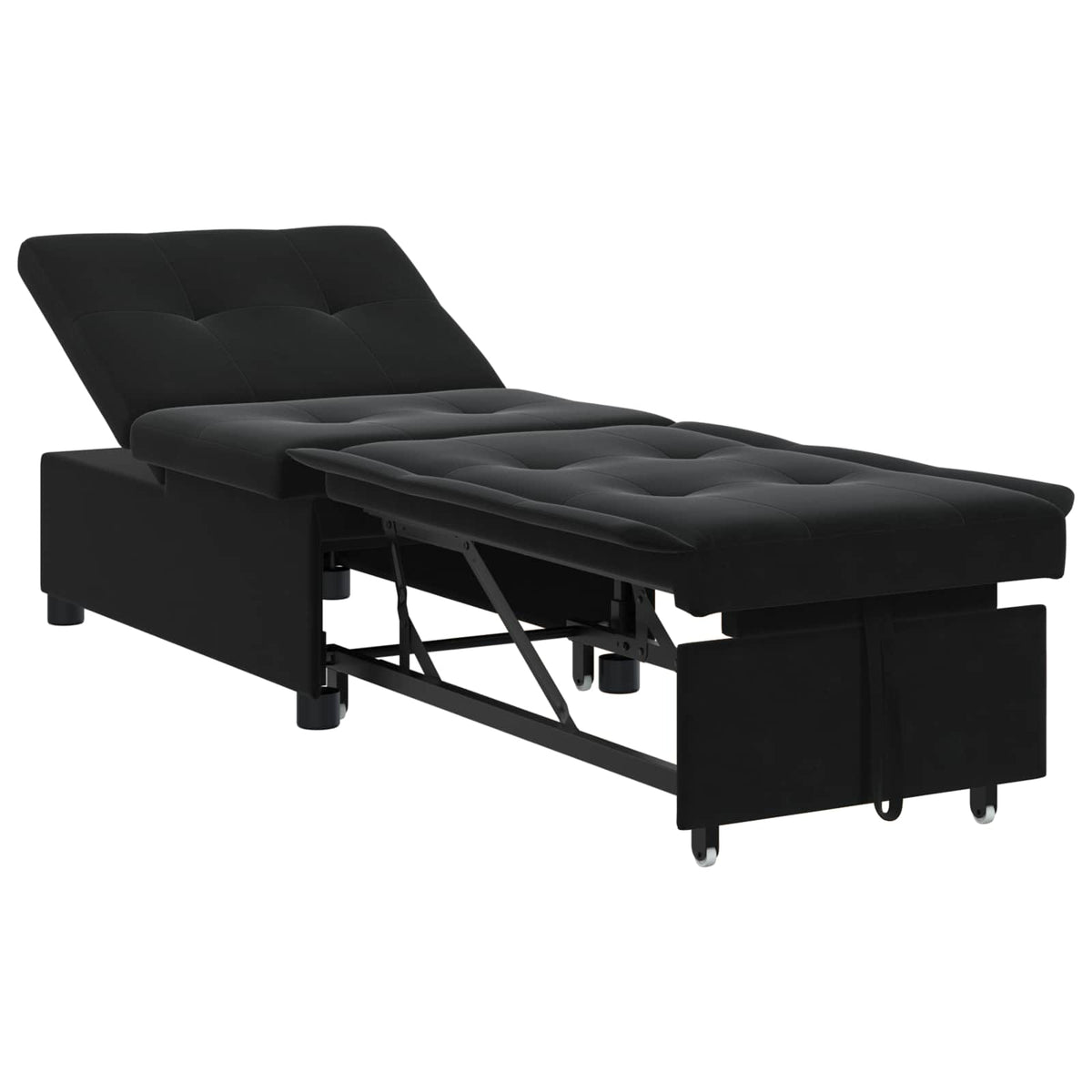 Sofa Bed Black 194 x 67 x 82 cm Velvet