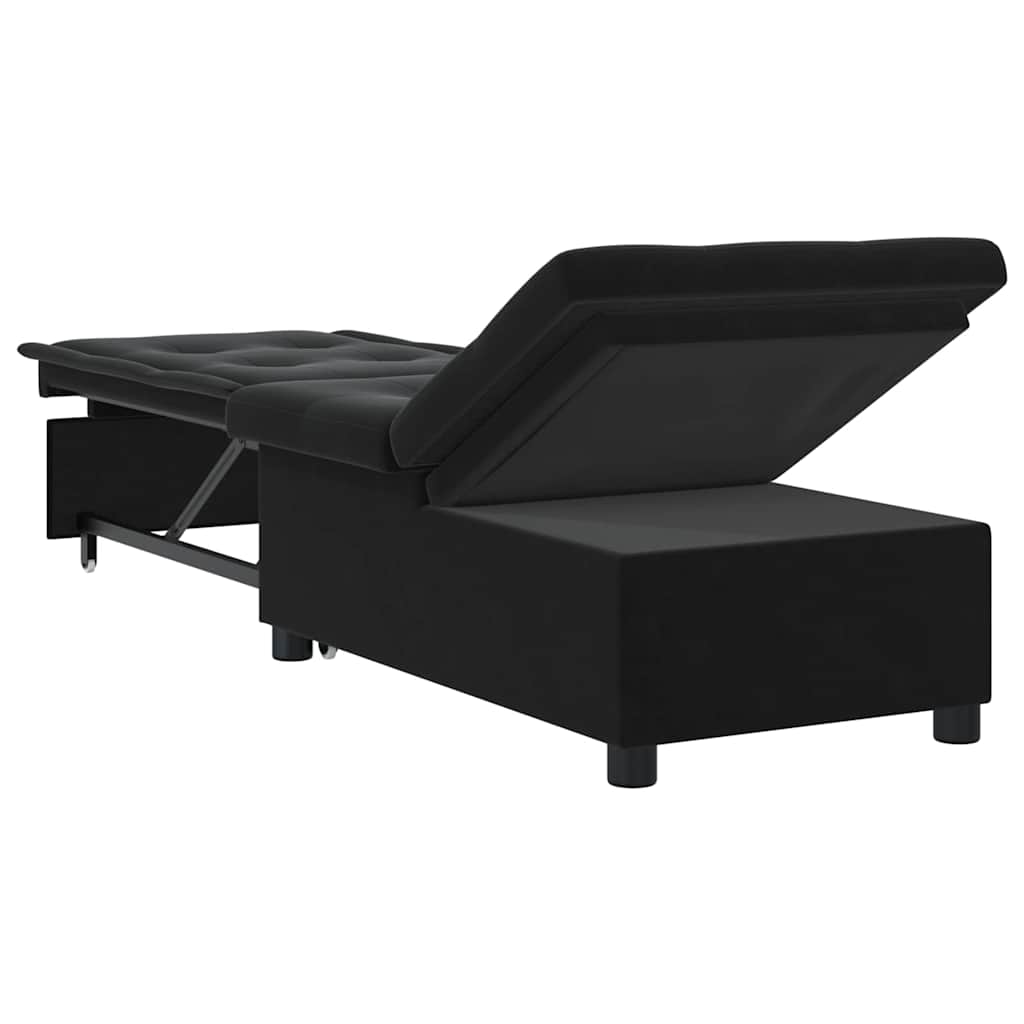 Sofa Bed Black 67 x 194 x 38 cm Velvet