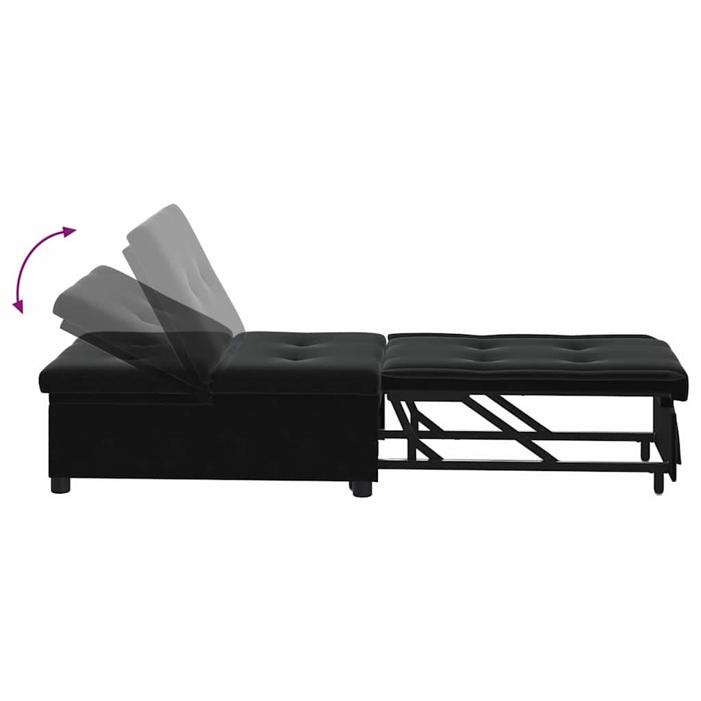 Sofa Bed Black 67 x 194 x 38 cm Velvet