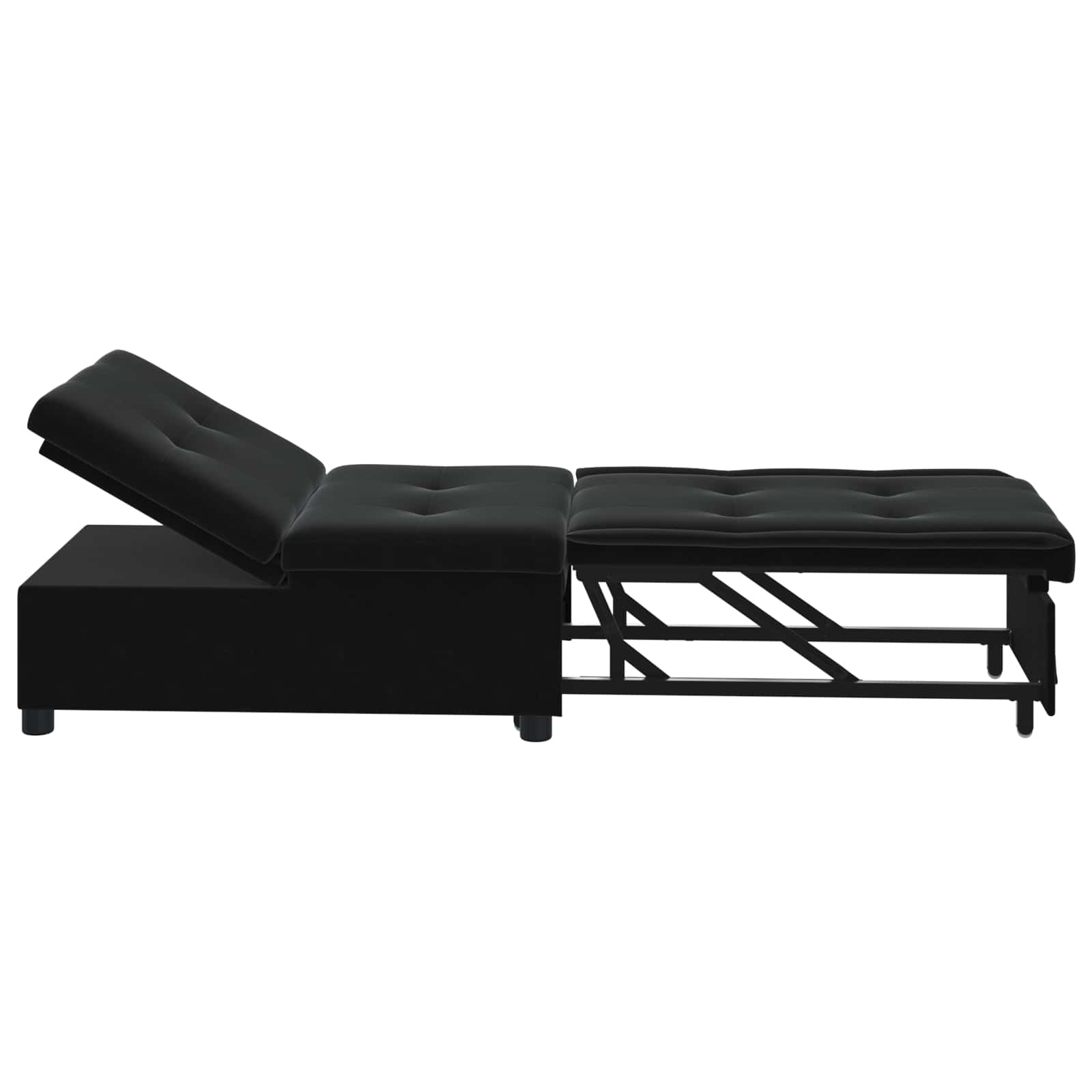 Sofa Bed Black 194 x 67 x 82 cm Velvet