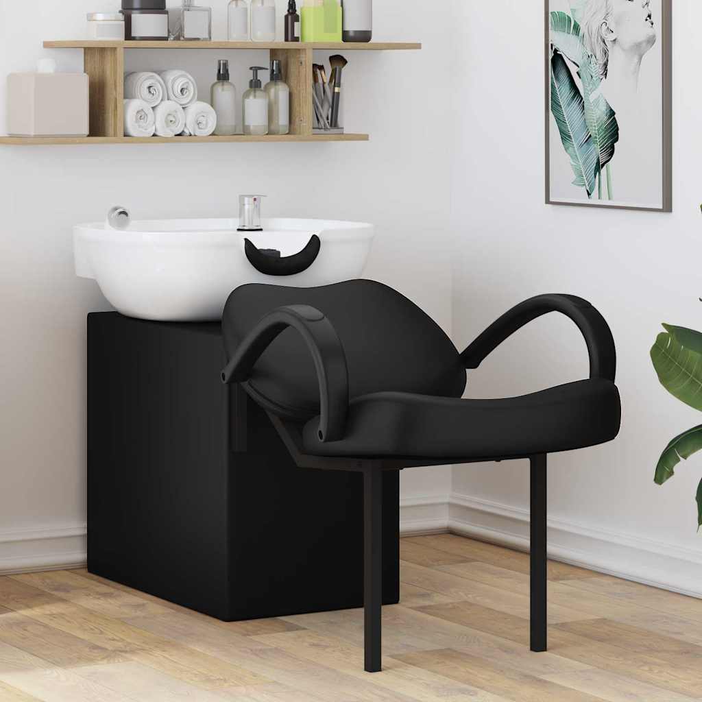 Shampoo Chair Manual Black and White 136 x 60 x 92 cm PVC