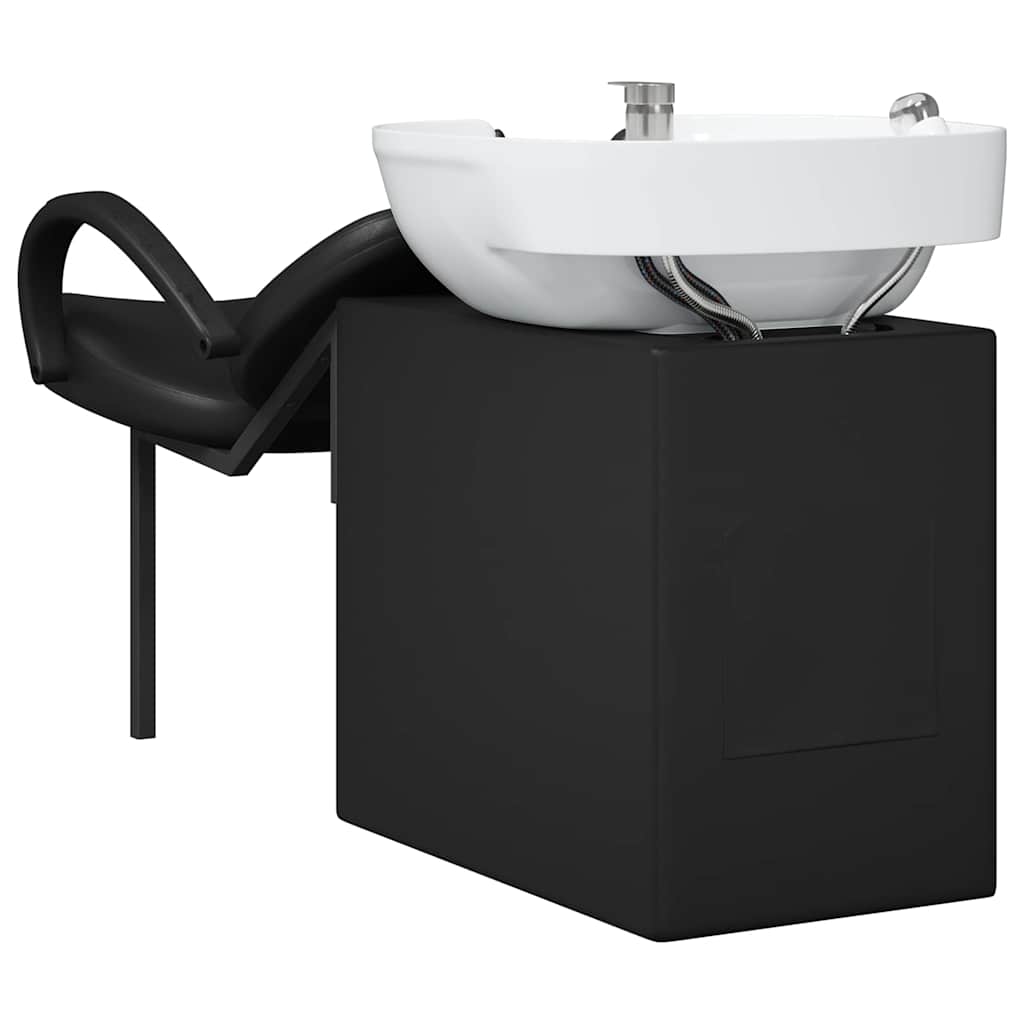 Shampoo Chair Manual Black and White 136 x 60 x 92 cm PVC