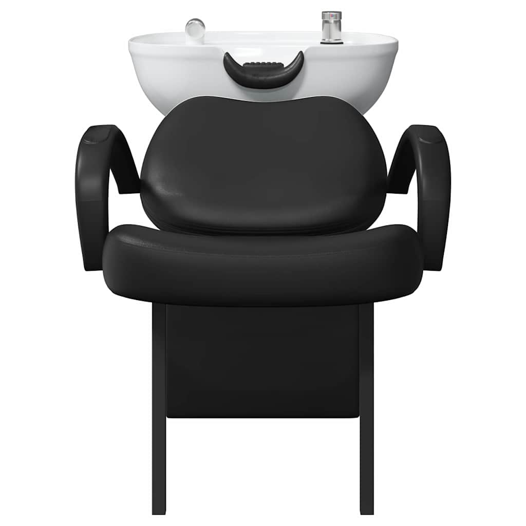 Shampoo Chair Manual Black and White 136 x 60 x 92 cm PVC