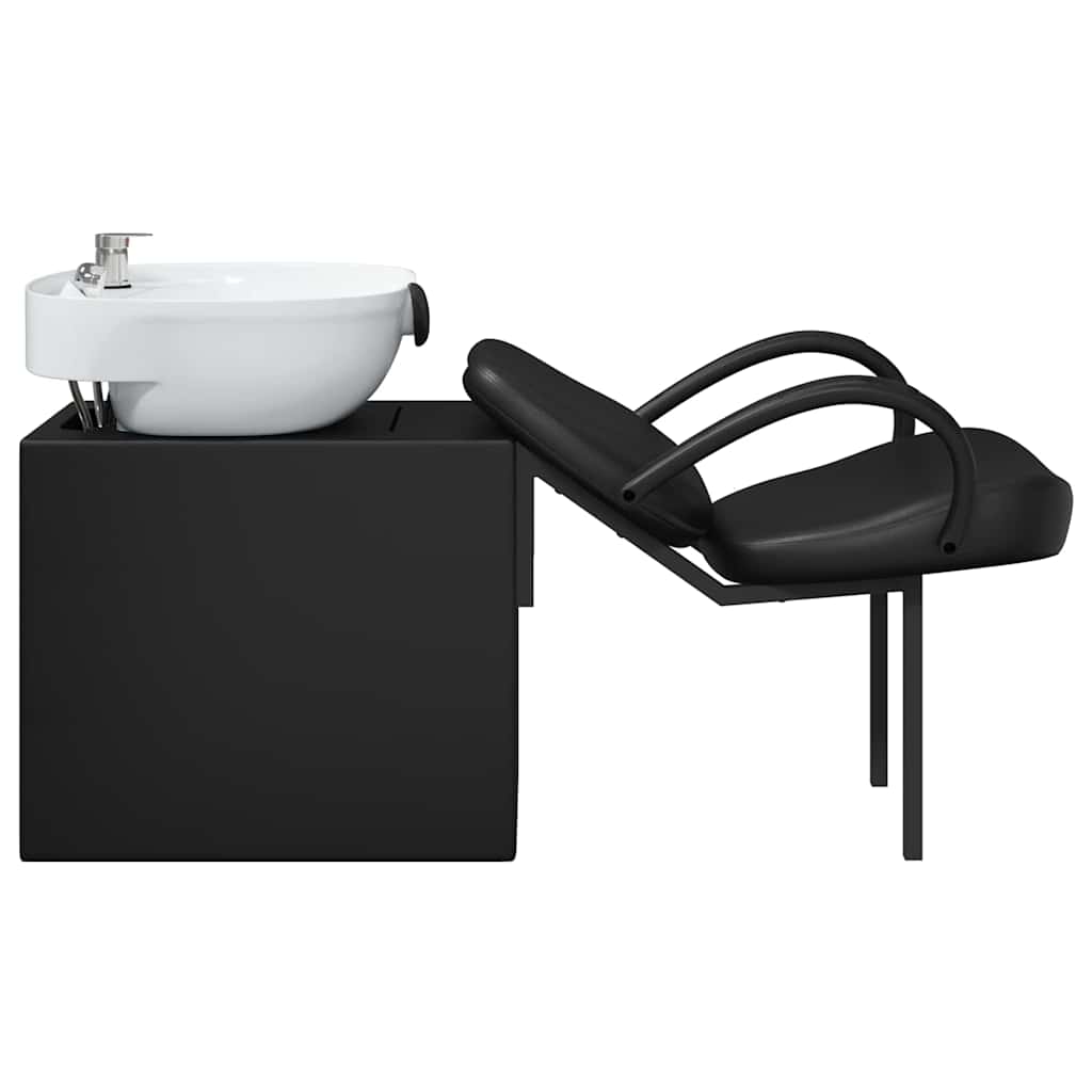 Shampoo Chair Manual Black and White 136 x 60 x 92 cm PVC