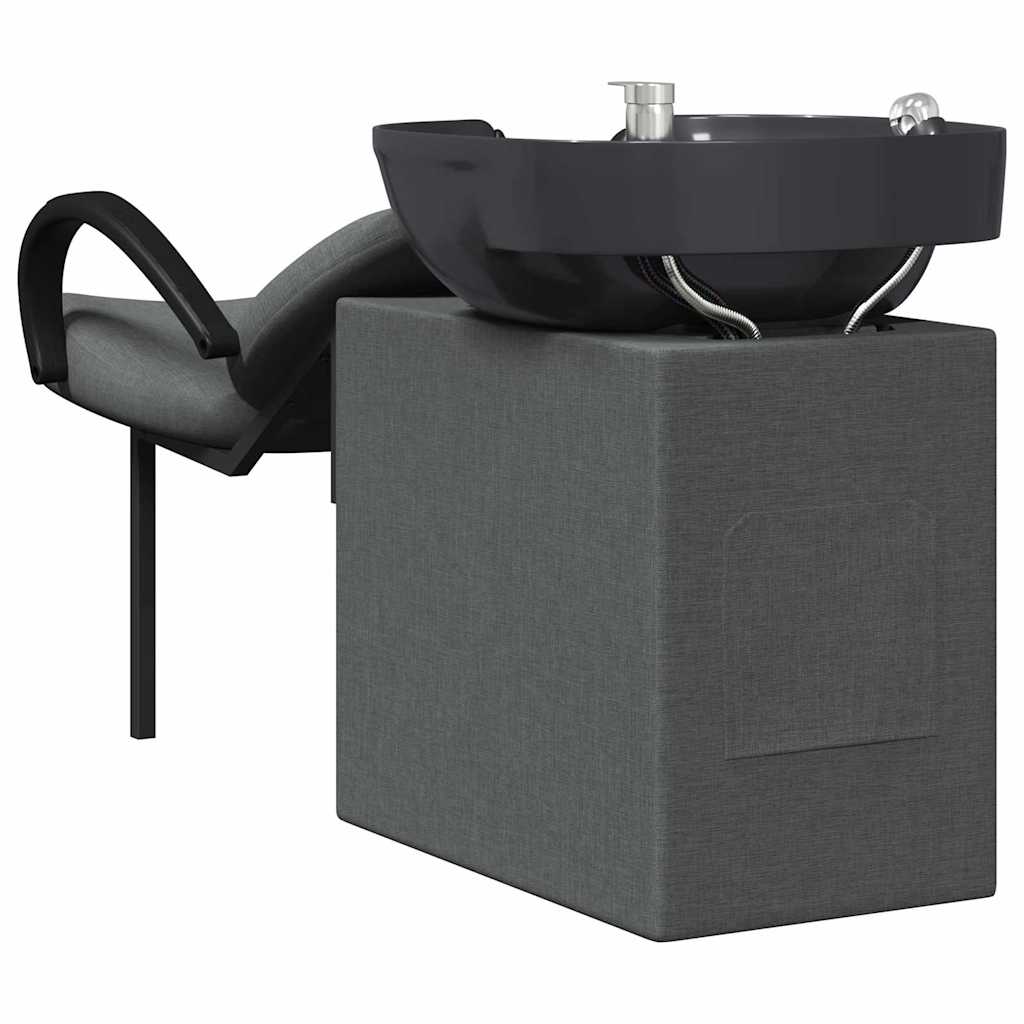 Shampoo Chair Dark Grey and Black 136 x 60 x 92 cm Fabric