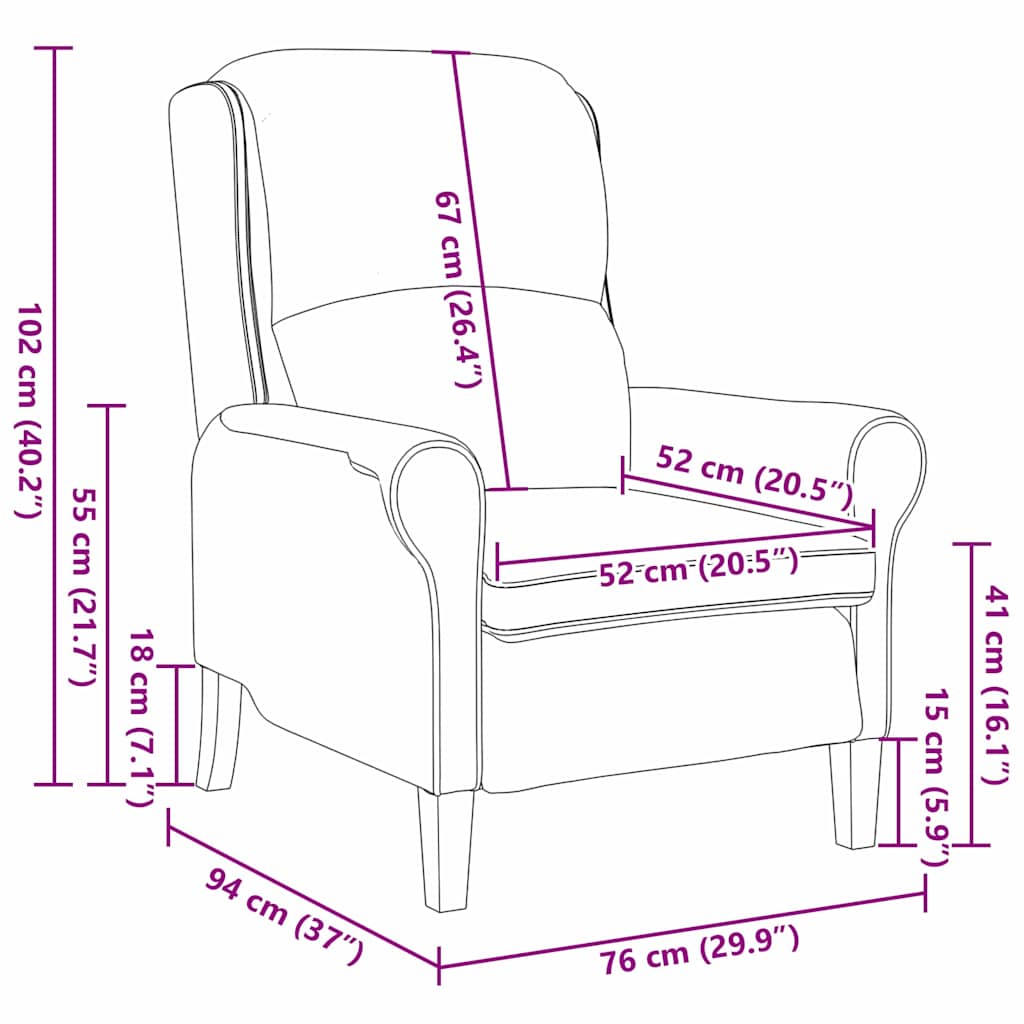 Armchair Dark grey 76 x 94 x 102 cm Fabric