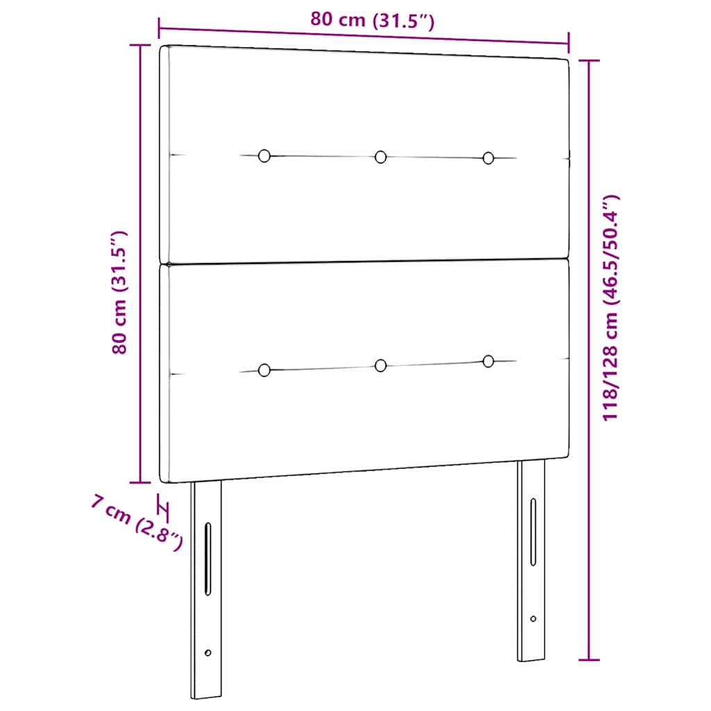 Height-Adjustable Headboard Dark Grey 80 cm Fabric