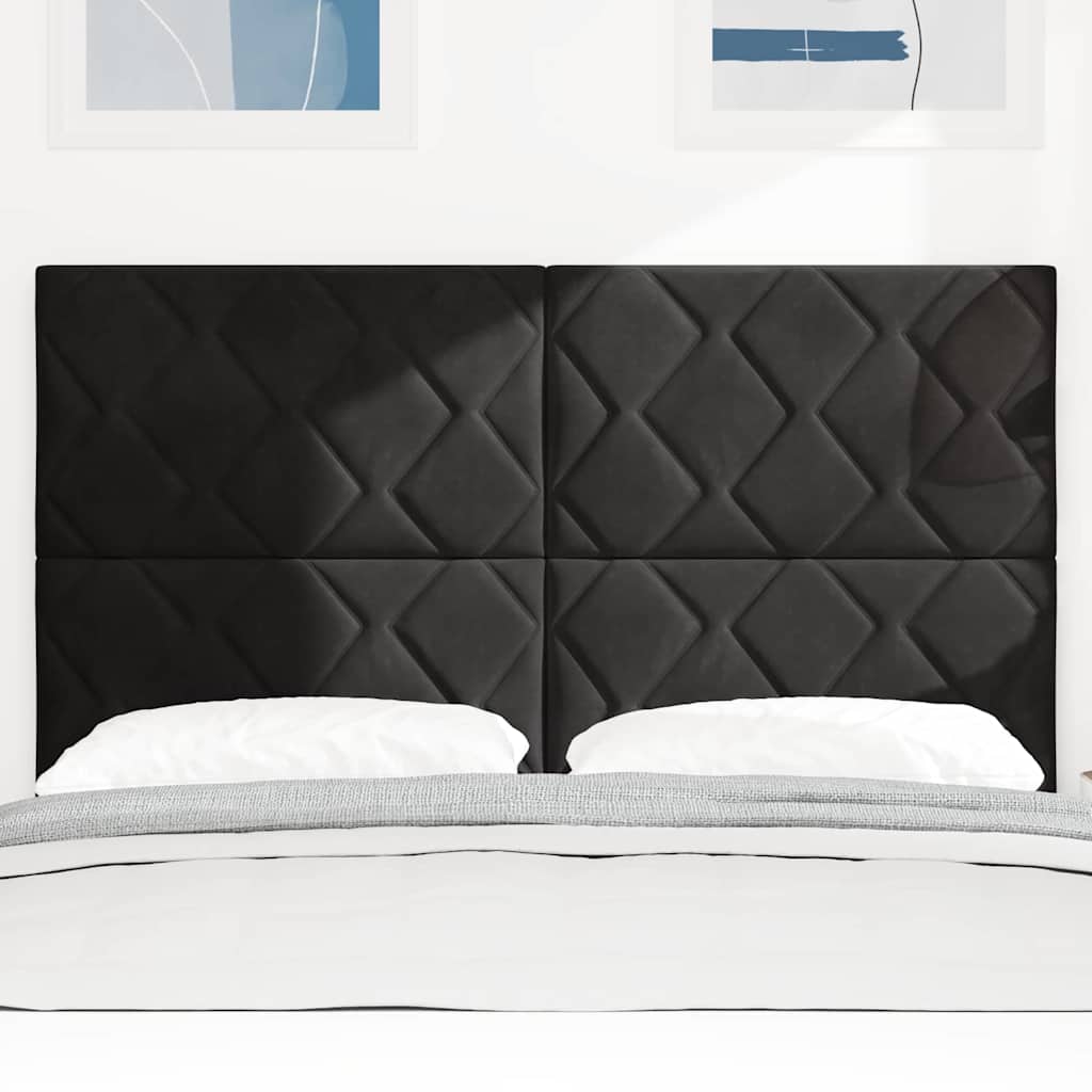 Headboard Black 144 cm Velvet