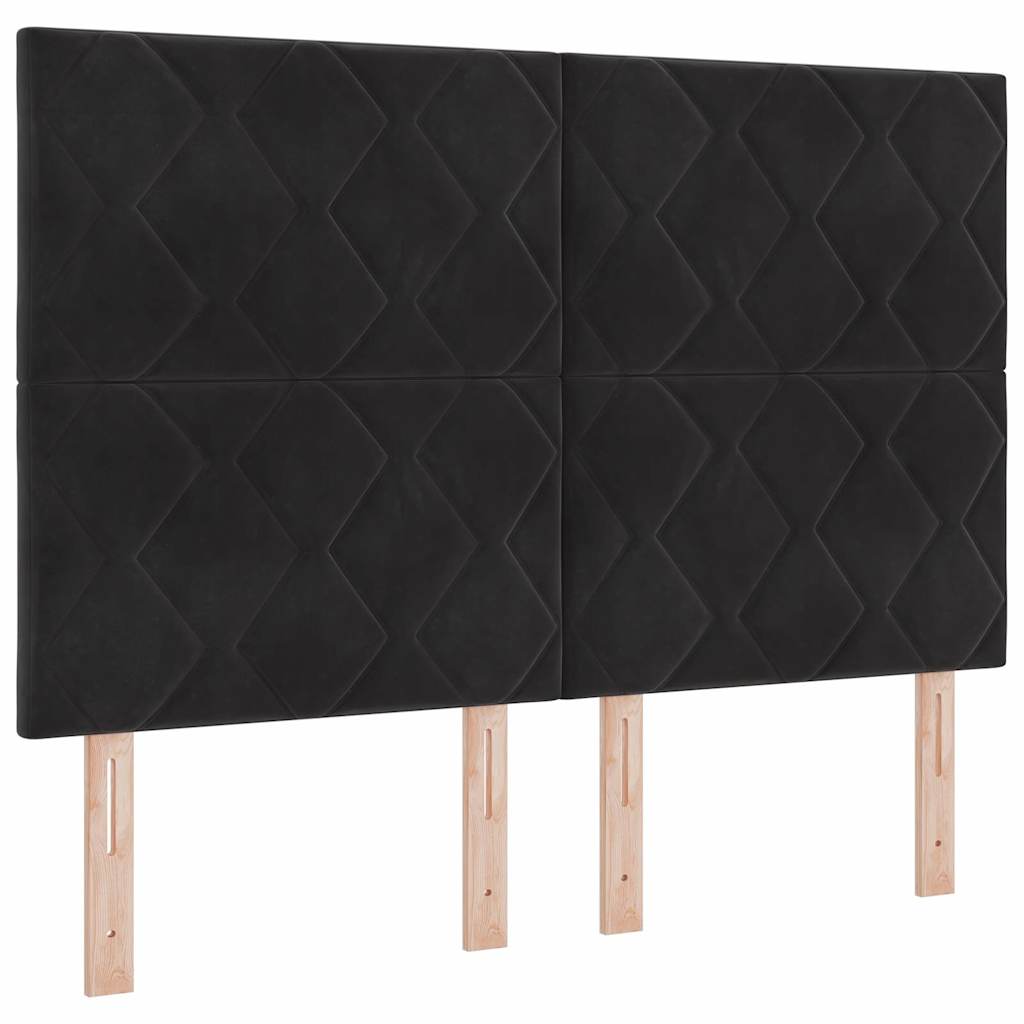 Headboard Black 144 cm Velvet