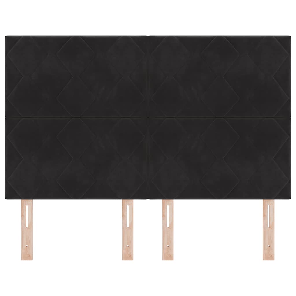 Headboard Black 144 cm Velvet