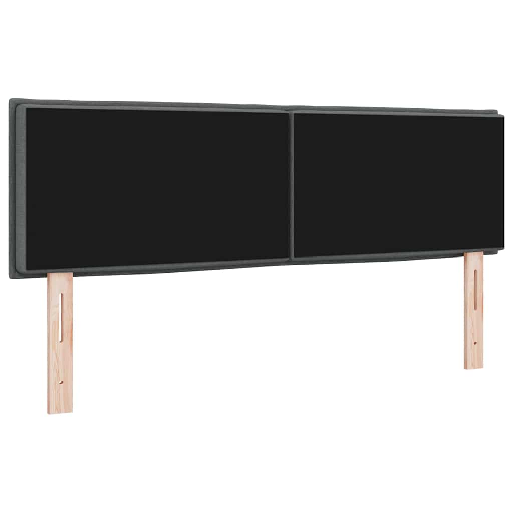 LED Headboard with LED Strip Lights Dark Grey 144 cm Polyester