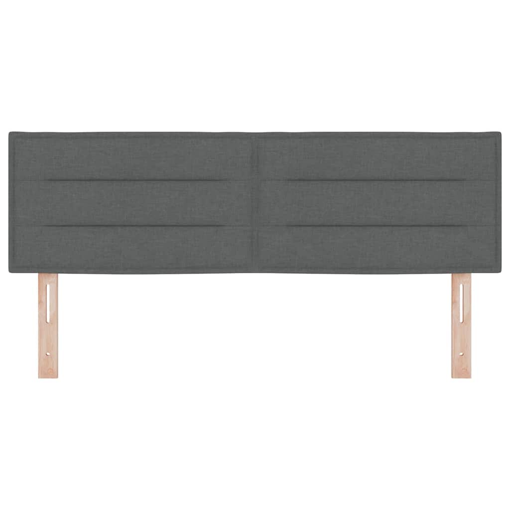 LED Headboard with LED Strip Lights Dark Grey 144 cm Polyester